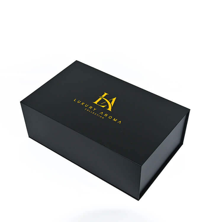 Classic Black Large Magnetic Presentation Gift Hamper Box For Packing